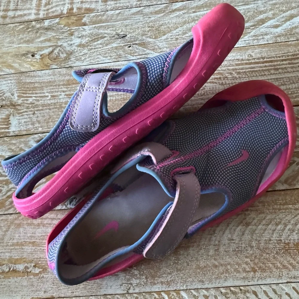 🌞 Nike Sunray Protect Kids Sandals 🌞 – Fire Pink/Hydrangeas ~US 5Y